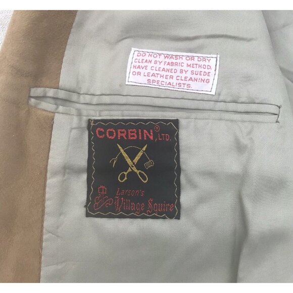 Vtg 70s USA Corbin Mens Tan Lambskin Suede Blazer Coat Jacket Mod Retro M L HTF - Picture 11 of 16